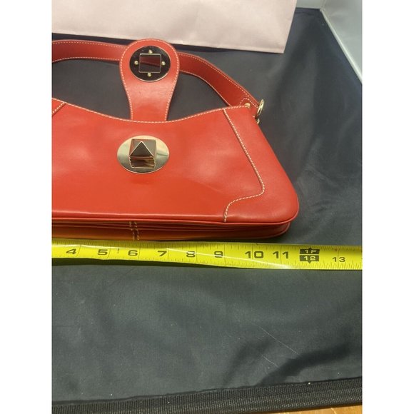 Sale kate spade~ Y2K leather short shoulder strap bag In Red Diamond Lock - Picture 14 of 16
